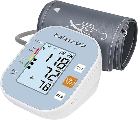 Blood Pressure Monitors for Home Use, Blood Pressure Machine Upper Arm with Large Wide Cuff Automatic Digital BP Machine LCD Screen BSX583(Light Blue)