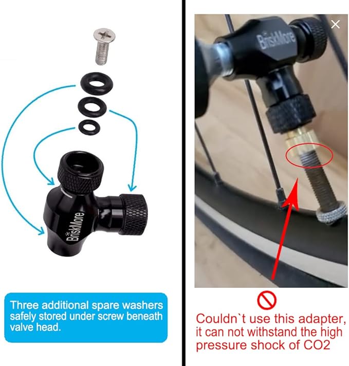 CO2 Inflator Kits with 9X16g or 5 X 16g CO2 Cartridges, Presta and Schrader Valve Compatible, Bike Tire CO2 Pump, Included Insulated Sleeve