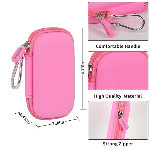 Heart Rate Monitor Case for AliveCor for KardiaMobile 6L / 6L Max 1L Personal EKG Monitor Storage Holder Fits for Cardiac Mobile Portable Heart Rate Monitor Bag Organizer (Pill Box Included) Pink
