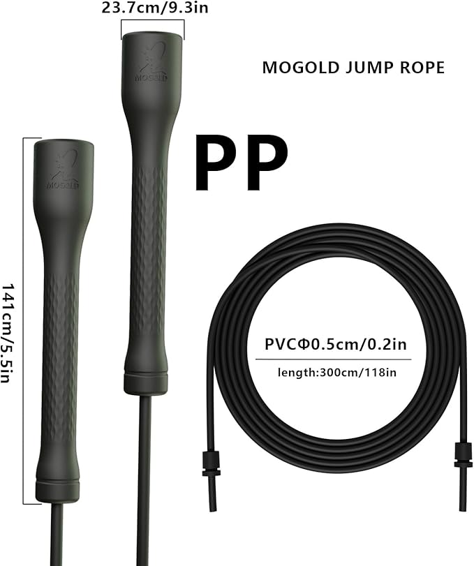 Workout Jump Rope,5mm PVC Jump Rope,Adjustable Length with Shatterproof Handles, Ideal for Beginners & Advanced Athletes, Fitness, Cardio & Boxing
