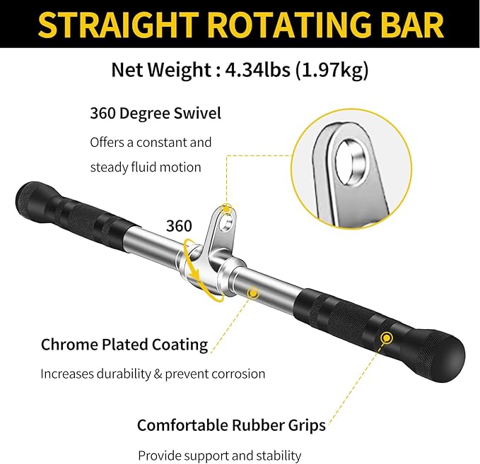 Cable Machine Attachment, LAT Pulldown Attachments, Home Gym Accessories, Triceps Pull Down Attachment