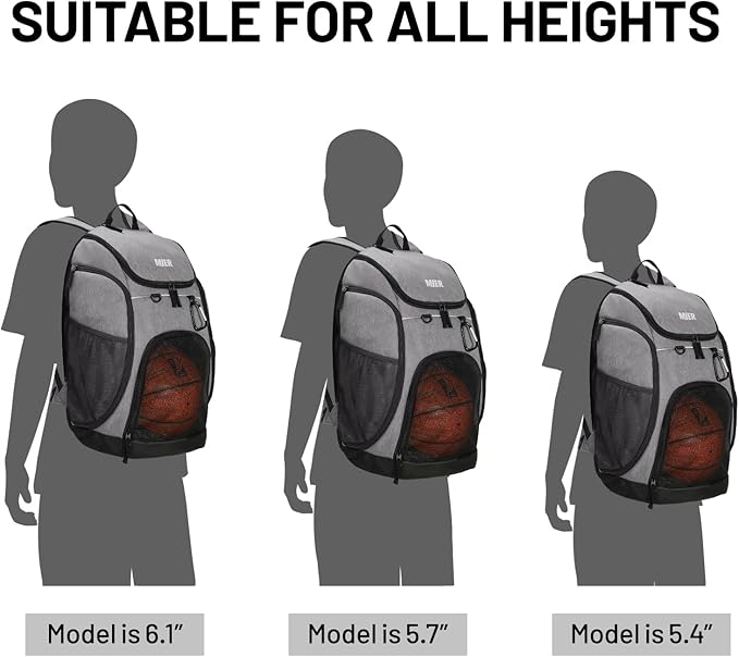 MIER Gym Backpack 40L Basketball Backpack with Ball Compartment & Shoes Storage Multi-Functional Sports Soccer Bag Large Equipment Back Pack Volleyball Backpacks for Men Women