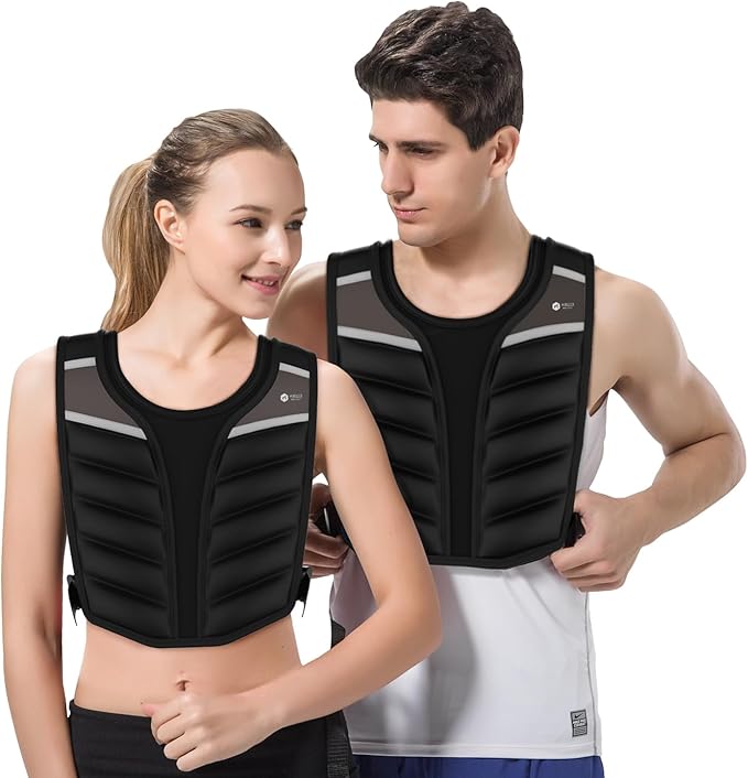 Weighted Vest,10lb/15lb/20lb Weight Vest with Reflective Stripe,Body Weight Vests for Men,Women Gym Home,Workout,Strength Training,Fitness,Running,Training
