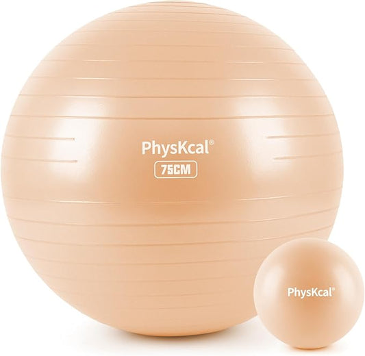 Yoga Ball for Exercise, Pilates Set, 4 Sizes Fitness Ball for Workout, Birthing, Pregnancy, Physical Therapy- Pump Included