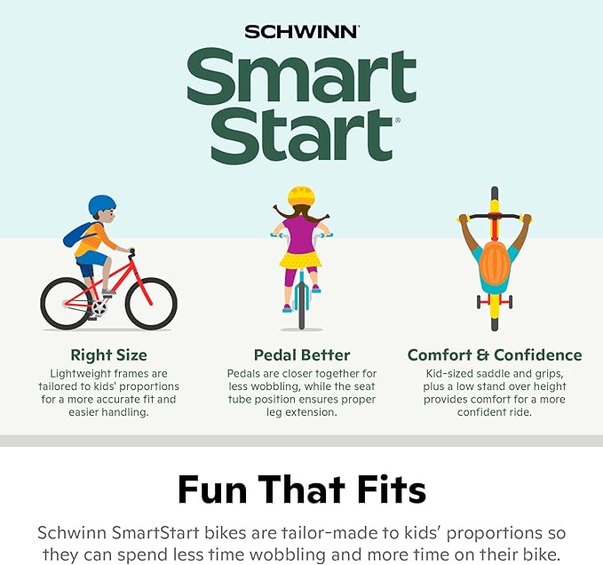 Schwinn Elm and Koen Bike or Balance Bike, 12-20 Inch Bike for Kids Ages 2-13, Black, Blue, Red, Teal, Pink or Purple, SmartStart Ergonomic Design, Adjustable Seat Grows with Child, Training Bicycle