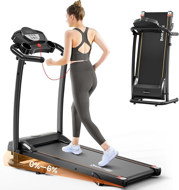 Treadmills for Home, 3.0HP Quiet Brushless Foldable Treadmill with Incline, Small Space Portable Running Walking Machine, 300 Lbs Capacity with Bluetooth APP & Pulse Monitor
