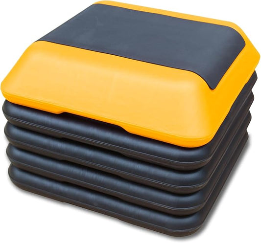 16" x 16" Adjustable Aerobic Step Platform with 4 Risers, Workout Stepper Platform for Home Gym Fitness Exercise