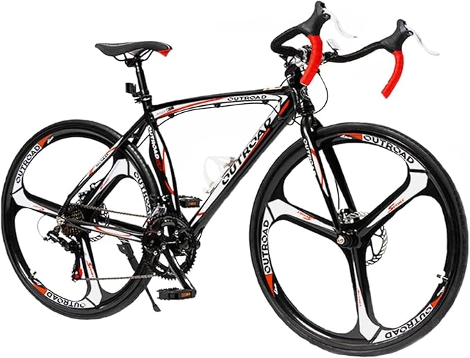 700C Wheel Road Commuter Bike, 14/21 Speed Shifter, Dual Disc Brakes Racing Bicycle with Light Aluminum Alloy Frame for Adult Men and Women