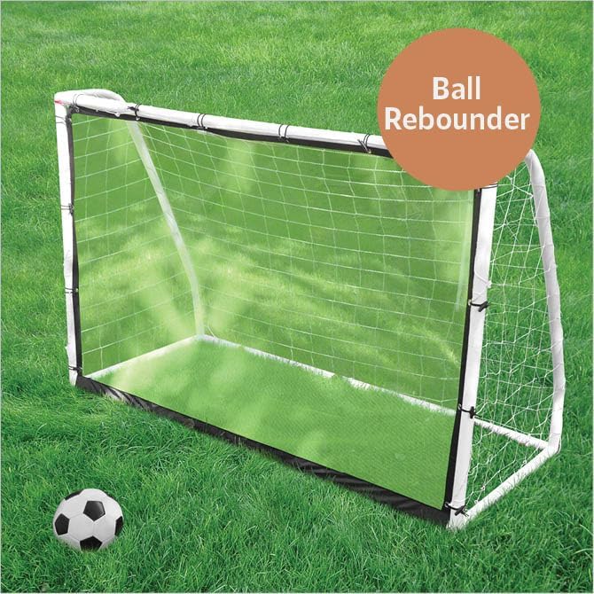 Soccer Goal Target 3 in 1 Trainer Practice Net – Goal Post Cage & A Rebounder Net & Target Holes Net for Kicking Accuracy – Ball & Pump Included, Great for Outdoor Sports Activity