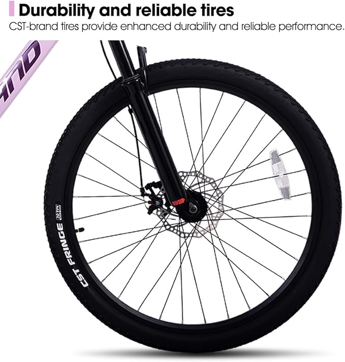 HILAND 26 Inch Mens and Womens Mountain Bike,21 Speed Mountain Bicycle with Dual Disc Brake, Front Suspension Fork, High Carbon Steel Frame Urban Commuter Bike for Adults