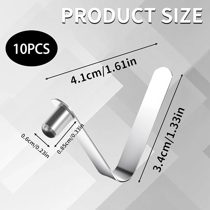 10 Pack Paddle Spring Snap Clips, Steel Push Button Clips for Kayak Paddles & Kayak Tent Pole Clip for Kayak Paddles, Camping Tents, Poles Snap-Locks for Tent Pole and Tube Pin Repair 