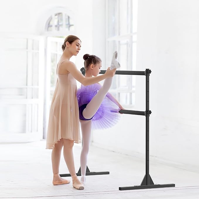 SELEWARE Height Adjustable Ballet Barre Freestanding Ballet Bar Heavy Duty Dance Bar Support Barre Movements Body Stretch Pull-ups, Sturdy Construction Never Fall Apart, Anti-Slip