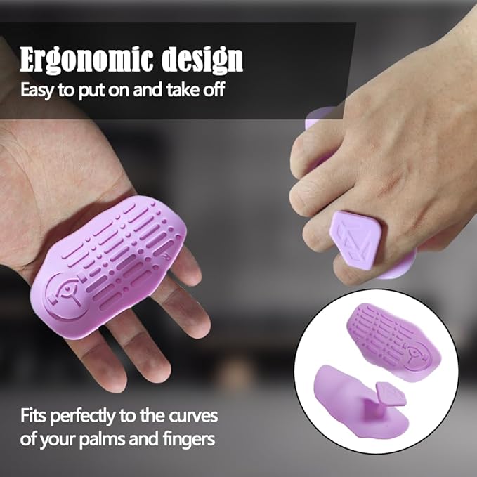 Anti-Slip Gym Workout Grips for Weight Lifting, Exercise Gloves with Ergonomic Hand Protection & Portable Design for Men & Women