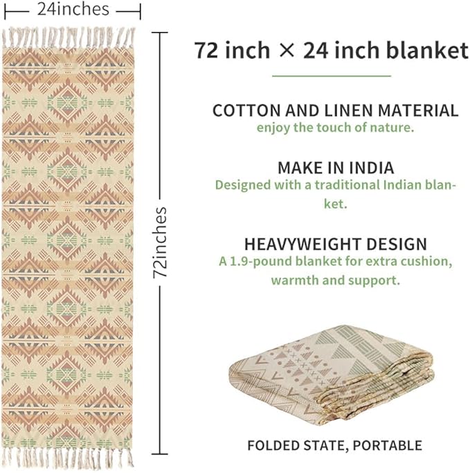 nuveti Cotton Yoga Mat - Absorbent, Grippy Tight Weave, Ashtanga & Hot Yoga Rug, Helps with Slippery Hands & Feet