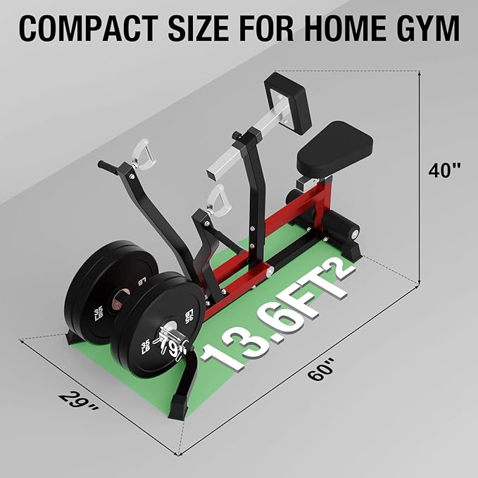 Mikolo Plate Loaded Seated Row Machine for Home Gym, 400LB Capacity, Independent Arms & Adjustable Seat for Full Back Workout