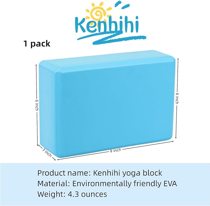 Yoga Block - Unsupported Latex Eva foam - Soft non slip surface with bevel for yoga, pilates, meditation - Yoga accessories for stability, balance and deep stretching