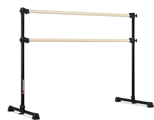 VITA Barre Portable Freestanding Double Ballet Barre, Prodigy, Wood | Adjustable Height, USA Made, Home or Gym Exercise Equipment for Kids & Adults | Dance, Fitness, Pilates