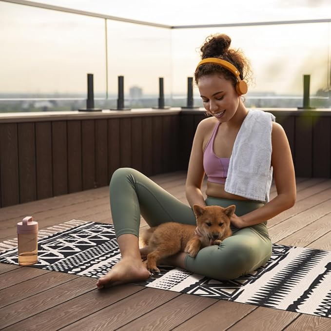 nuveti Cotton Yoga Mat - Absorbent, Grippy Tight Weave, Ashtanga & Hot Yoga Rug, Helps with Slippery Hands & Feet