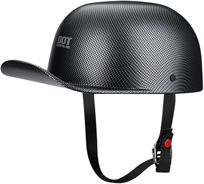 Vintage Open Face Motorcycle Helmet Retro Baseball Cap Half Helmets Women Men for Scooter Moped Cap Street Cruiser Jet - DOT Certified
