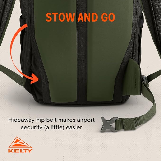 Kelty | Redwing Traveler Backpacks, Travel Pack for Adventure Travel | Burnt Olive & Black