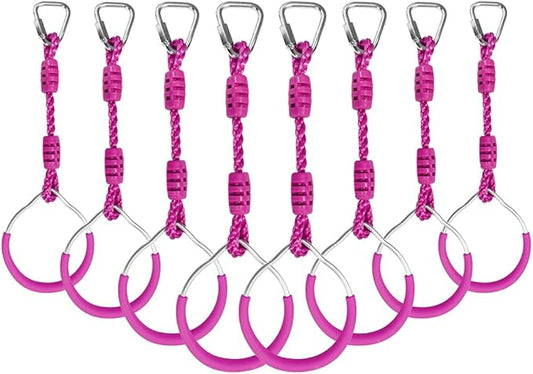 Ninja Ring Fitness Gymnastic Ring Climbing Bar Workout Outdoor Backyard Playground Training Equipment Play Set, Jungle Gym Fist Hanging Swing Monkey Bars Ninja Warrior Obstacle Course Trapeze Playsets