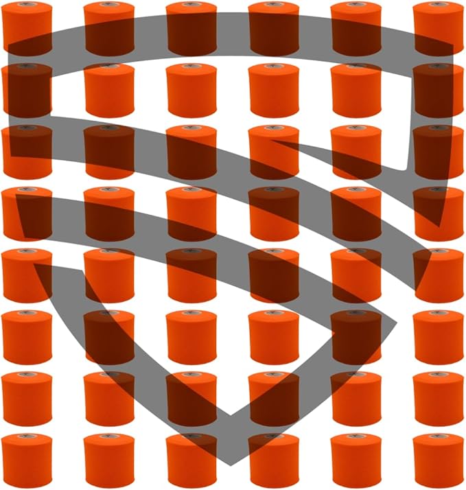 Shield Athletic Underwrap | Bulk Case of 48 Rolls of PreWrap, Hair Tie, Headband, USA Made, Pre-Wrap Athletic Tape, 2.75" X 30 SYards, Foam Barrier, Flexible, Breathable (Orange)