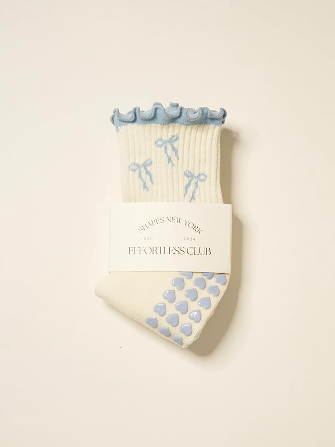 Crew Half Calf Grip Socks, Cutest Fruits Pilates Socks, Ruffle socks, Non-Slip, Barre Yoga Fitness