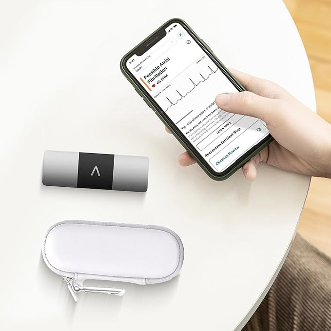 Case for KardiaMobile 1L 6L Personal EKG Monitor, Hard Travel Carrying Case for AliveCor Kardia Heart Monitor EKG/ECG, Portable Heart Rate Monitor Bag Storage Organizer with Pill Box & Carabiner Clip