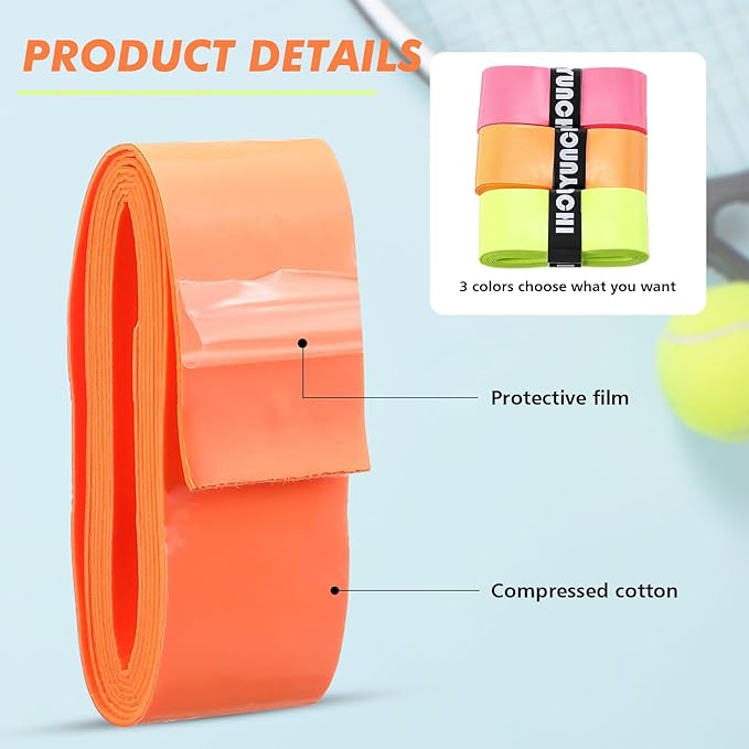 Jerify 24 Pieces Tennis Racket Grip Tape, Precut Badminton Racket Overgrips Tape with Velvety Comfort for Anti Slip and Absorbent Grip