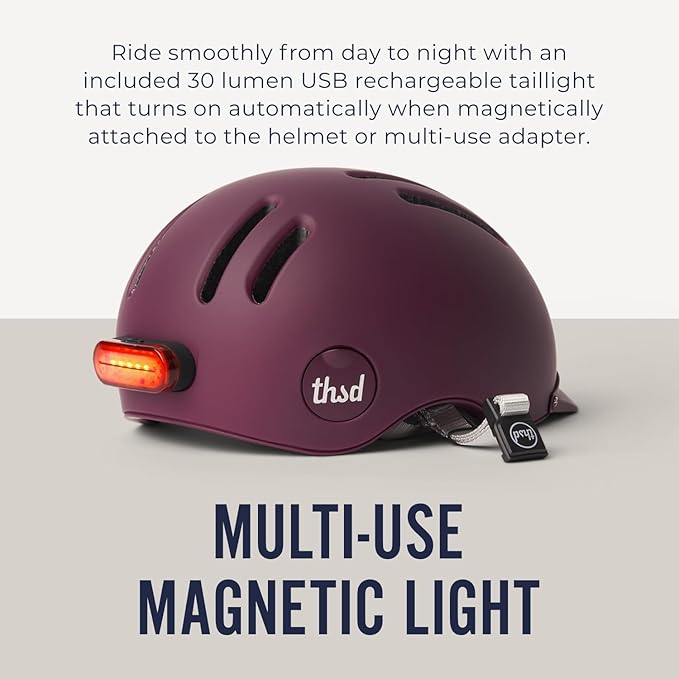 Thousand Chapter MIPS Adult Bike Helmet - LED Tail Light, Cycling & Bicycle Safety Certified, Lightweight & Low Profile, Men & Women, Lockable PopLock