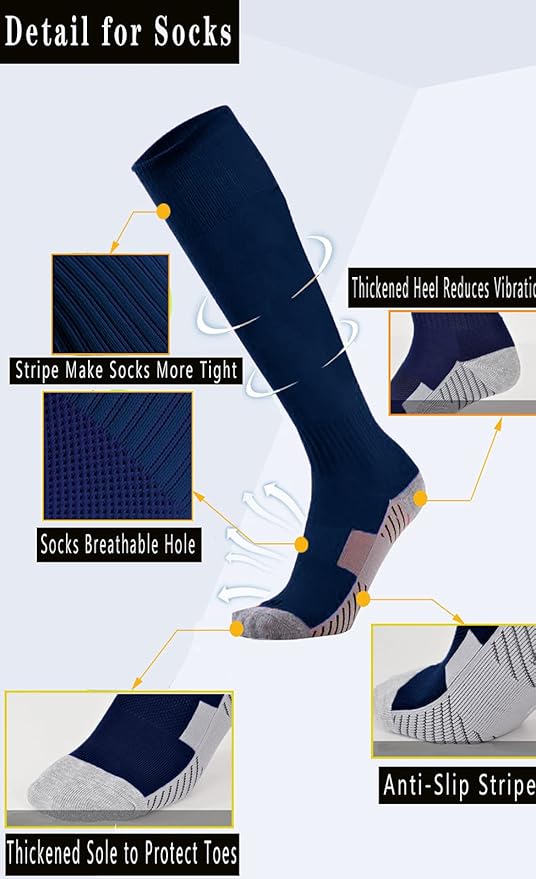 Baseball Socks 3 Pairs for Kid Youth Adult(4-20 Years Old) Team Sport Athletic Soccer Socks Cushion Softball Socks