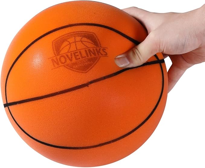 novelinks Silent Basketball Indoor Noiseless Basketball Higher Bounce Training Quiet Ball PU Foam Ball for Indoor Training and Activities