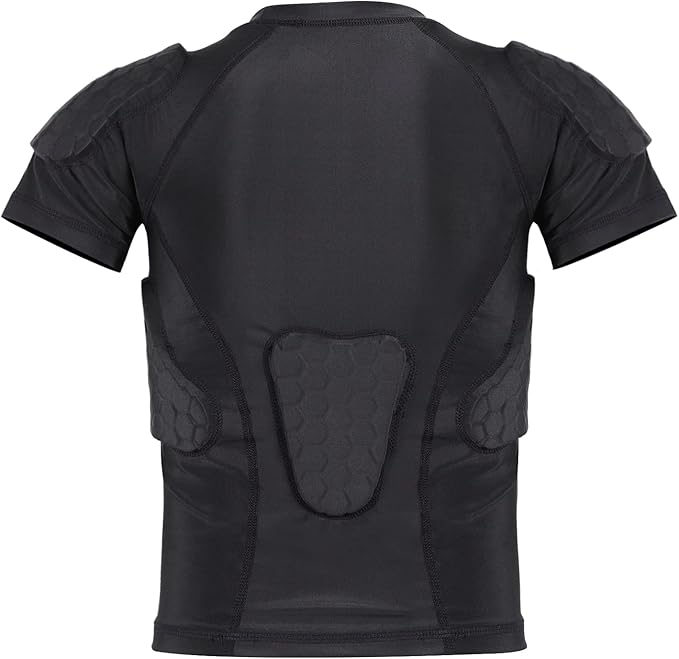 Youth Padded Compression Shirt Rib Protector for Football Protective Gear Baseball Padded Shirt Kid Child Boys