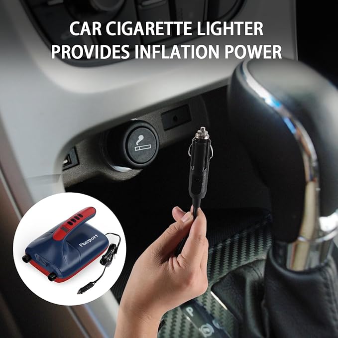 FBSPORT 20PSI High Pressure SUP Vehicle Electric Air Pump, Inflation Paddle Board Pump for Stand Up Paddle Boards, Inflation & Deflation Function Quick Air Inflator for Paddleboards