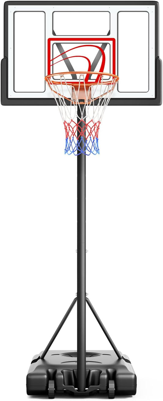 TONBUX Adjustable Basketball Hoop Outdoor 10FT, Basketball Portable Hoops & Goals, 44 Inch Backboard, for Kids, Youth, and Adults in The Backyard, Driveway