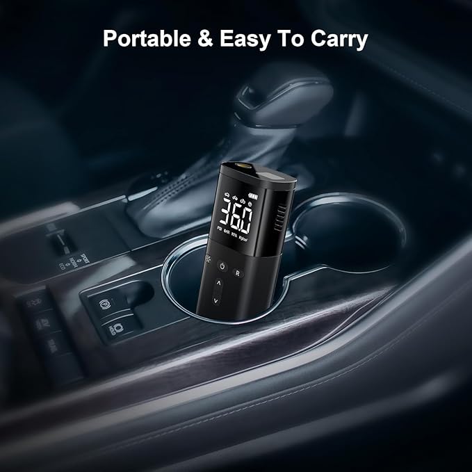 Tire Inflator Portable Air Compressor, 150PSI Auto Air Pump for Car Tires, Auto Tire Pump for Car Tires, Motorcycle, Bicycle, Electric Pump with LED Light & Digital Pressure Gauge