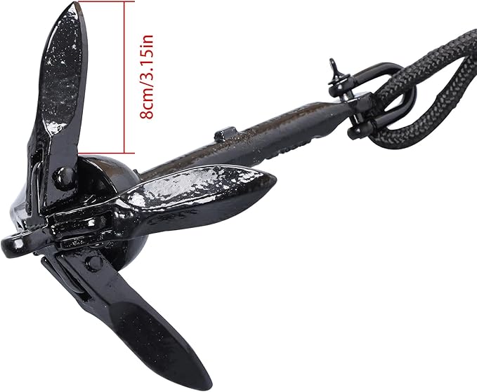 1 Pack 1.5 lb Marine Kayak Folding Grapnel Anchor Kit for Small Boats Kayaks Canoe Paddle Boards
