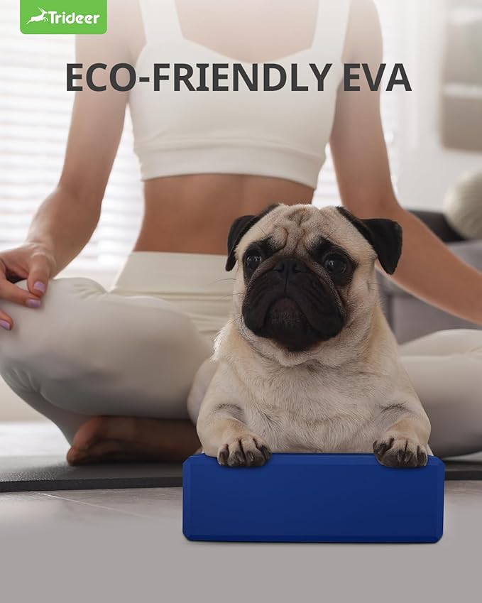 Trideer 9"x6"x3" Yoga Blocks, High Density EVA Foam Blocks 2 Pack, Supportive, Lightweight & Odor Resistant, Yoga Essentials and Accessories for Yogi & Yogini