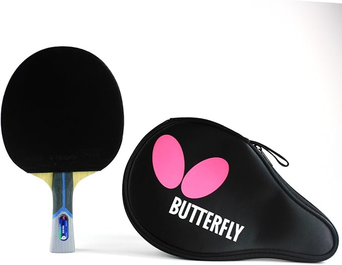 Ping Pong Paddle by Butterfly | 802 Ping Pong Paddle Set | Butterfly Ping Pong Paddle Case | Arylate Carbon Table Tennis Racket with Table Tennis Racket Case | Professional Table Tennis Racket Set