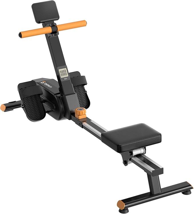 Magnetic Rowing Machine, 350 LB Weight Capacity Rower Machine for Home Use, Tablet Holder and Comfortable Seat Cushion-New Version