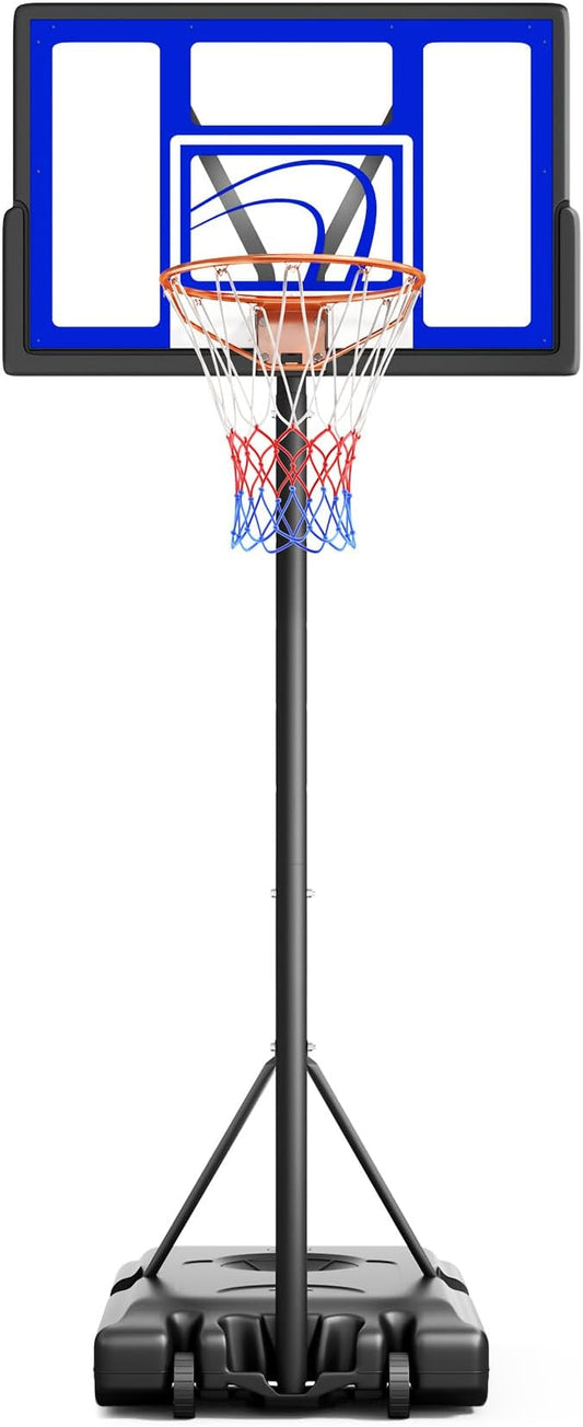 TONBUX Adjustable Basketball Hoop Outdoor 10FT, Basketball Portable Hoops & Goals, 44 Inch Backboard, for Kids, Youth, and Adults in The Backyard, Driveway