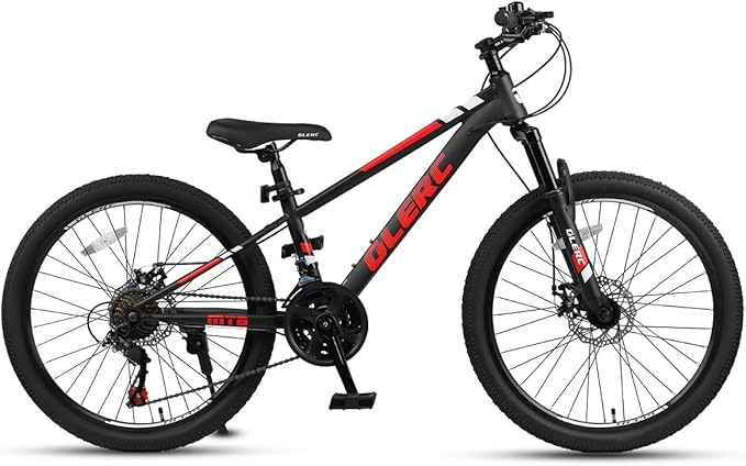 Glerc 20 24 Inch Kids Bike, Kids Mountain Bike for Boys and Girls Ages 6-14, 21-Speed Skyline Bicycle with Front Suspension and Disc Brakes, Multiple Colors