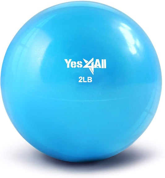 Yes4All Weighted Toning Balls for Exercise, Soft Medicine Balls for Exercise, Pilates, Yoga, Balance, Flexibility, 2-10lbs