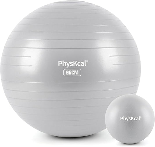 Yoga Ball for Exercise, Pilates Set, 4 Sizes Fitness Ball for Workout, Birthing, Pregnancy, Physical Therapy- Pump Included