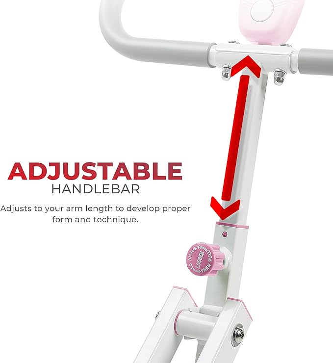 Sunny Health & Fitness Row-N-Ride Squat Assist Trainer, Foldable & Easy Setup Exercise w/Adjustable Resistance, Home Training Machine for Arm, Glute & Leg Workout, Optional Free SunnyFit App Connect
