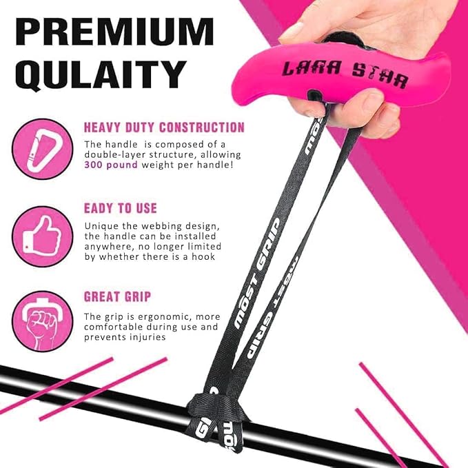 LARA STAR Pull Up Handles Grips Fitness Strap Heavy Duty Cable Machine Handles Training Grip Strength Sling Trainer for Home Gym Pull-up Bars Barbells and Pulling Machines