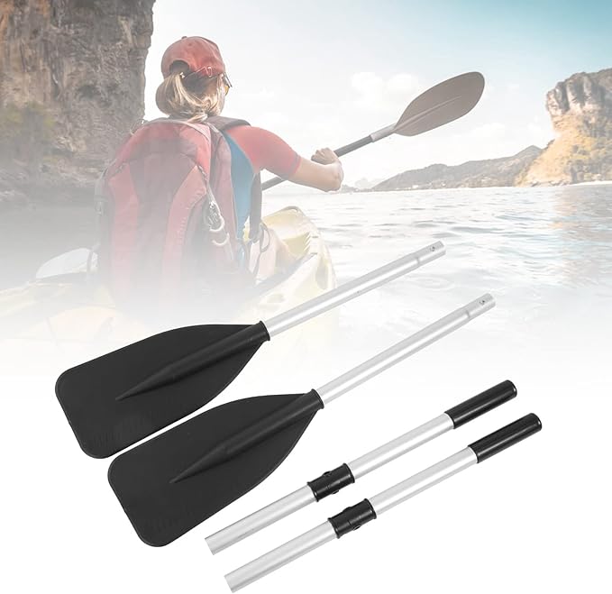1 Pair 132cm Detachable Boat Oars Thickened Floating Aluminum Alloy Kayak Paddles for Rowing Boats Raft