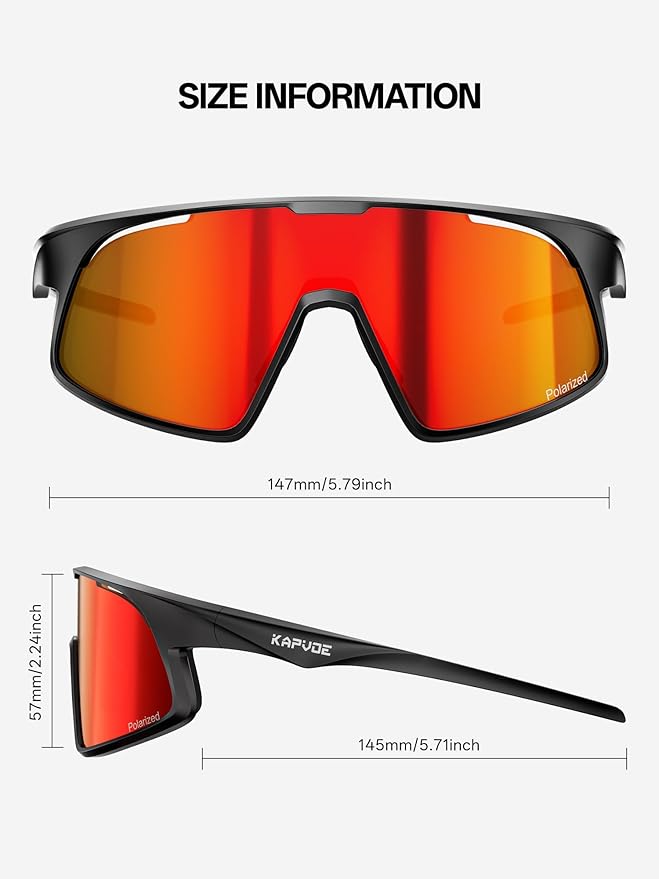 KAPVOE Polarized Cycling Glasses Men Women Sports Sunglasses for Mountain Bike Running Fishing Baseball K383