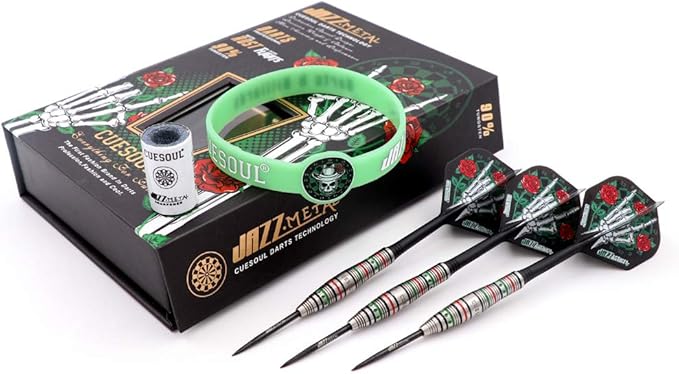 CUESOUL Jazz-Metal 21g/23g/25g 90% Tungsten Steel Tip Dart Set with Integrated Dart Shafts and Dart Flights