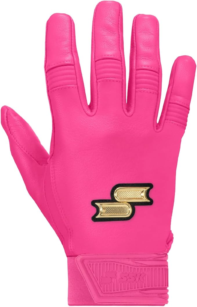 SSK Showcase Youth Baseball Batting Gloves - Durable Full Cabretta Leather Glove - 8 Colors